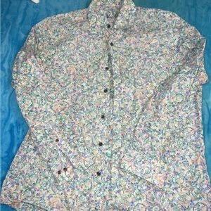 Button up- men long sleeve- floral print- size 14 1/2- worn once